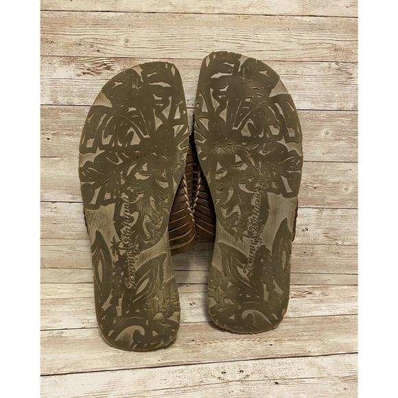 Tommy Bahama Sandals Mens 12D Brown Leather Huarache Slip On - Picture 11 of 11